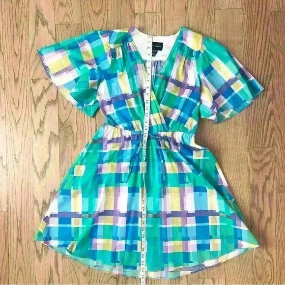 Donna Morgan Women’s Plaid Marina Mini Dress Size Medium - Picture 11 of 15